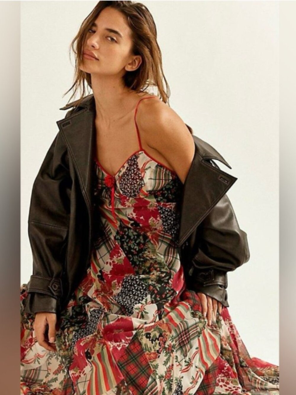 Free People Tis the Season Bohemian Patchwork Floral Slip Maxi Dress Size 4 & 6 - Picture 4 of 16